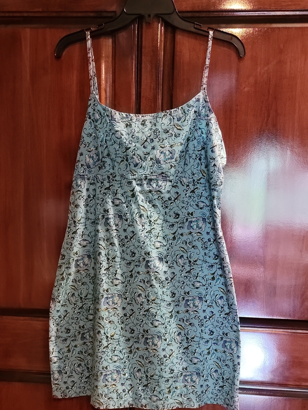 Light Blue Floral Dress with Thin Straps